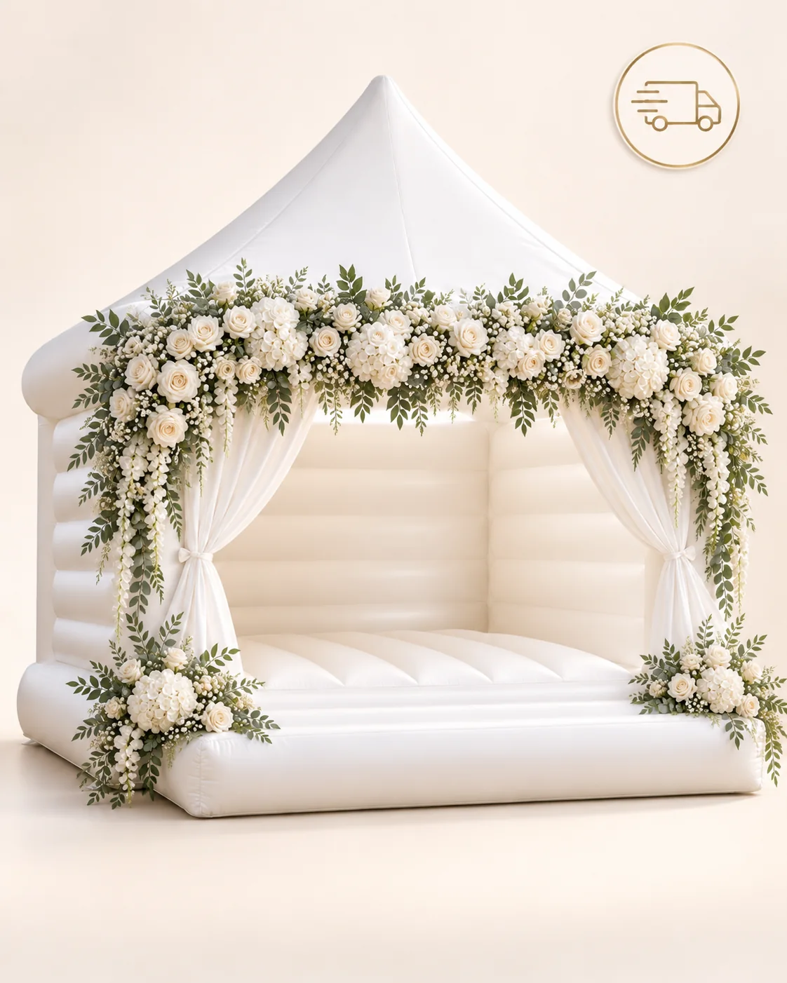 The White Castle mit üppiger Premium-Blumendekoration und Lieferung